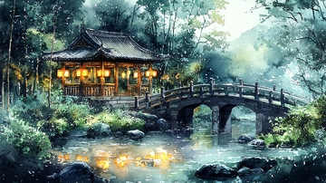 古风建筑小桥流水