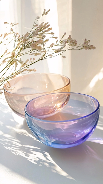 渐变色玻璃碗