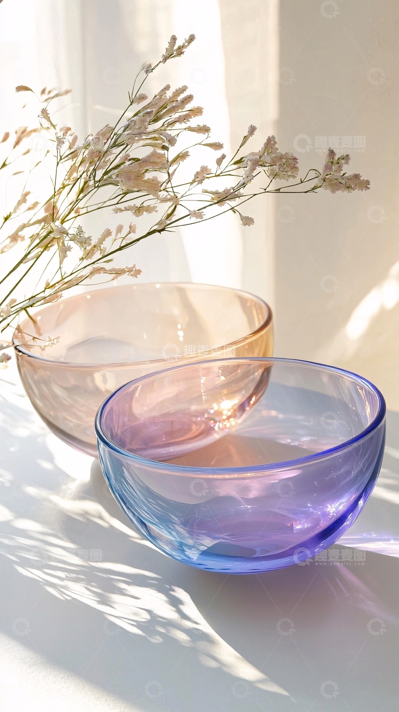 高清大图下载【趣麦麦图】渐变色玻璃碗