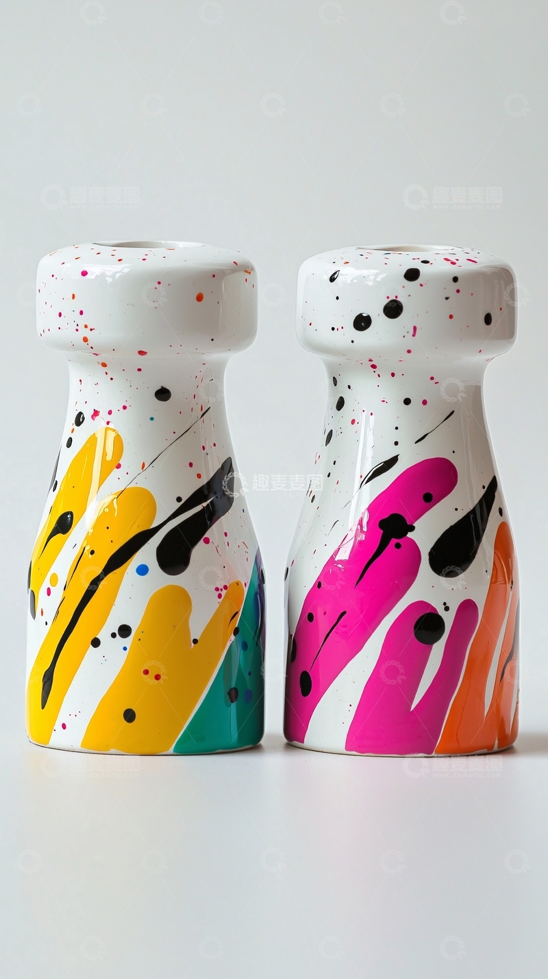 高清大图下载【趣麦麦图】抽象彩绘烛台