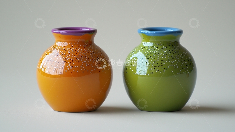 高清大图下载【趣麦麦图】彩色陶瓷小瓶