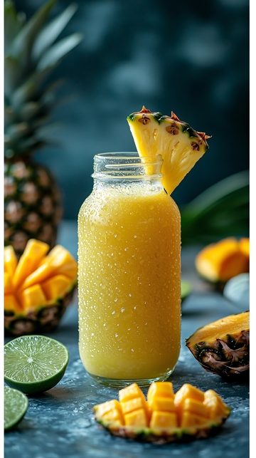 菠萝芒果汁饮品