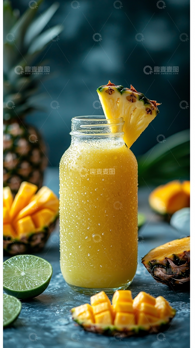 高清大图下载【趣麦麦图】菠萝芒果汁饮品