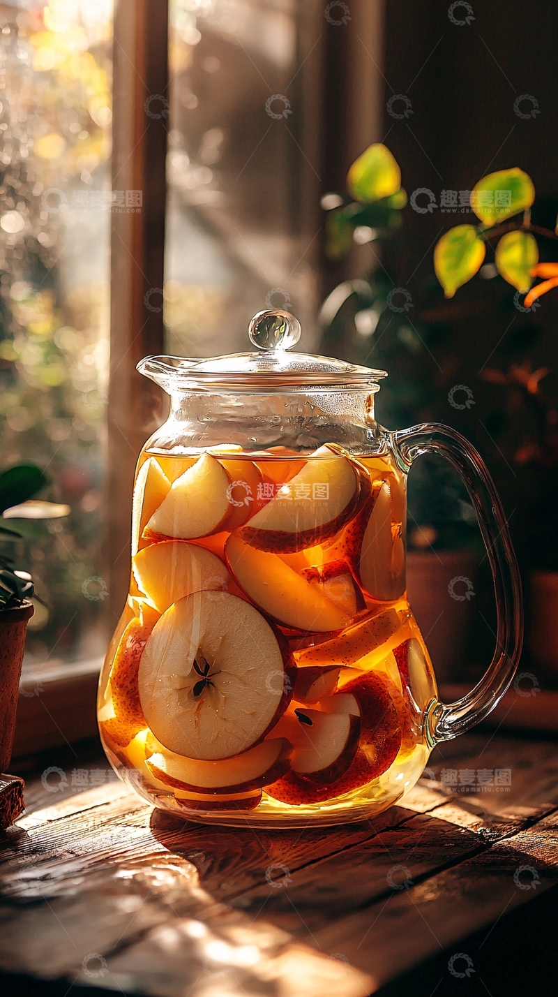 高清大图下载【趣麦麦图】苹果茶水壶在阳光下