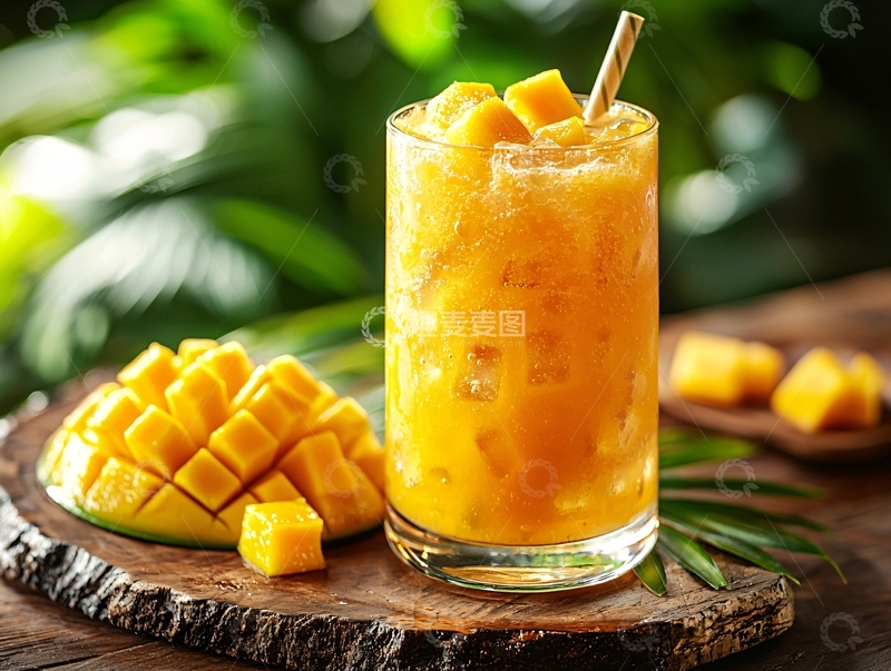 高清大图下载【趣麦麦图】芒果冰沙饮料