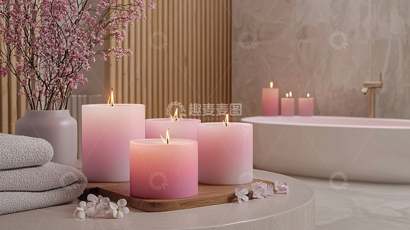 高清大图下载【趣麦麦图】粉色蜡烛