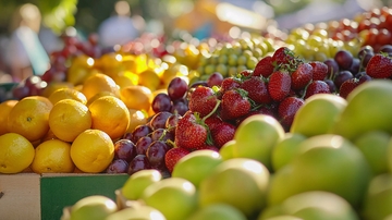 琳琅满目的水果摊位