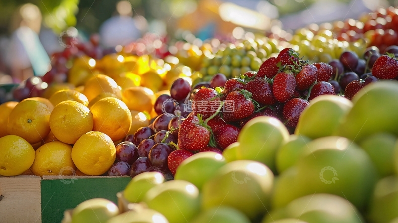 高清大图下载【趣麦麦图】琳琅满目的水果摊位