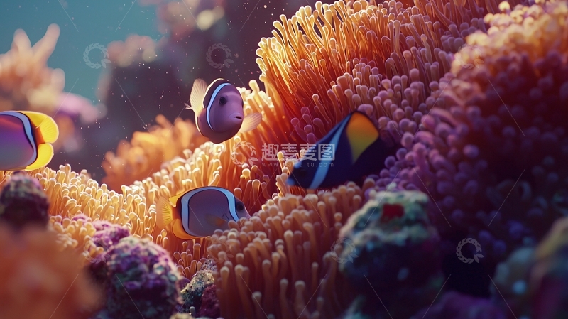 高清大图下载【趣麦麦图】珊瑚礁鱼类