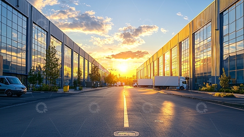 高清大图下载【趣麦麦图】工业园区日落