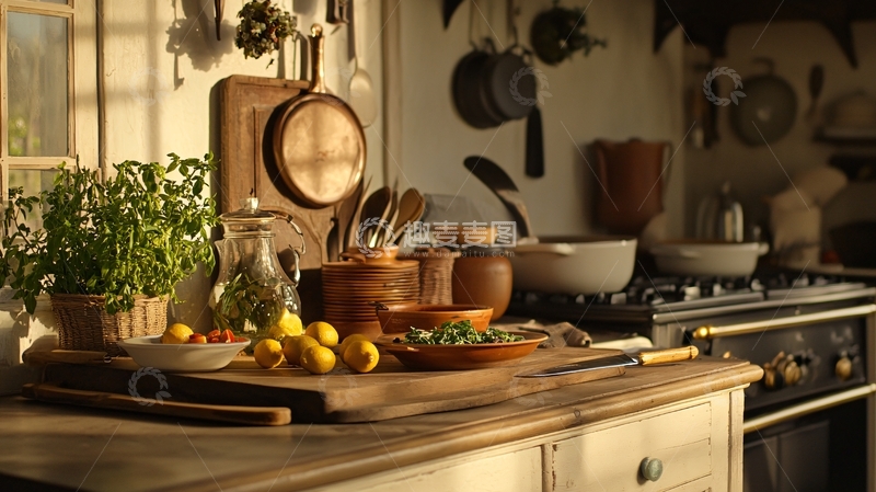 高清大图下载【趣麦麦图】乡村风格厨房