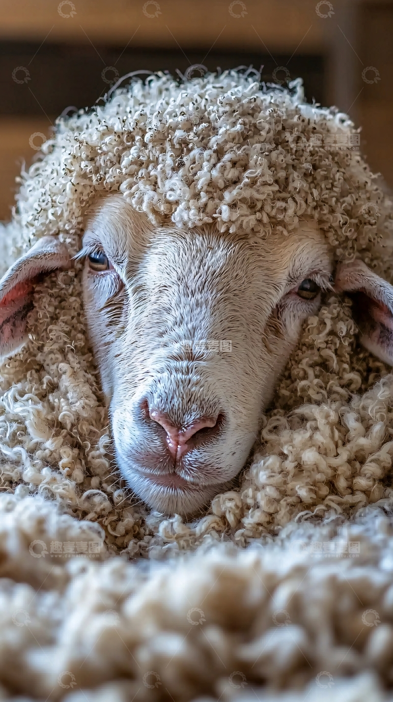 高清大图下载【趣麦麦图】毛茸茸的绵羊特写
