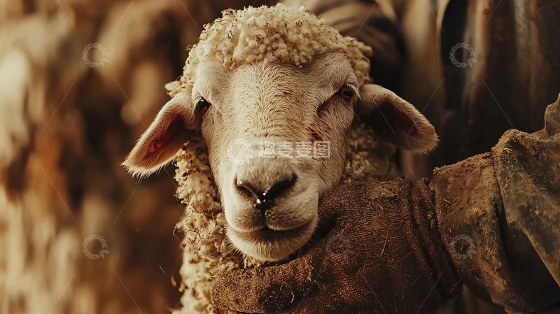 高清大图下载【趣麦麦图】绵羊特写