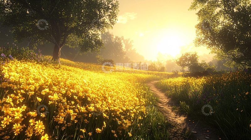 高清大图下载【趣麦麦图】金色花海