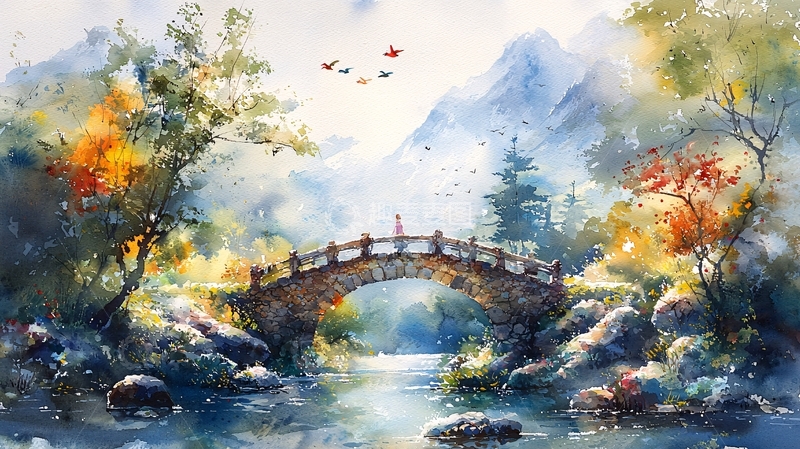 高清大图下载【趣麦麦图】水彩风景画