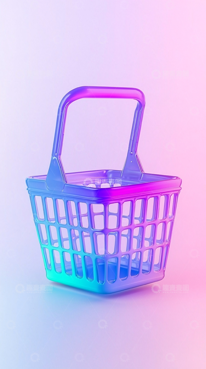 高清大图下载【趣麦麦图】霓虹色购物篮