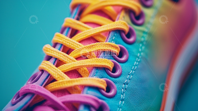 高清大图下载【趣麦麦图】彩虹色鞋带