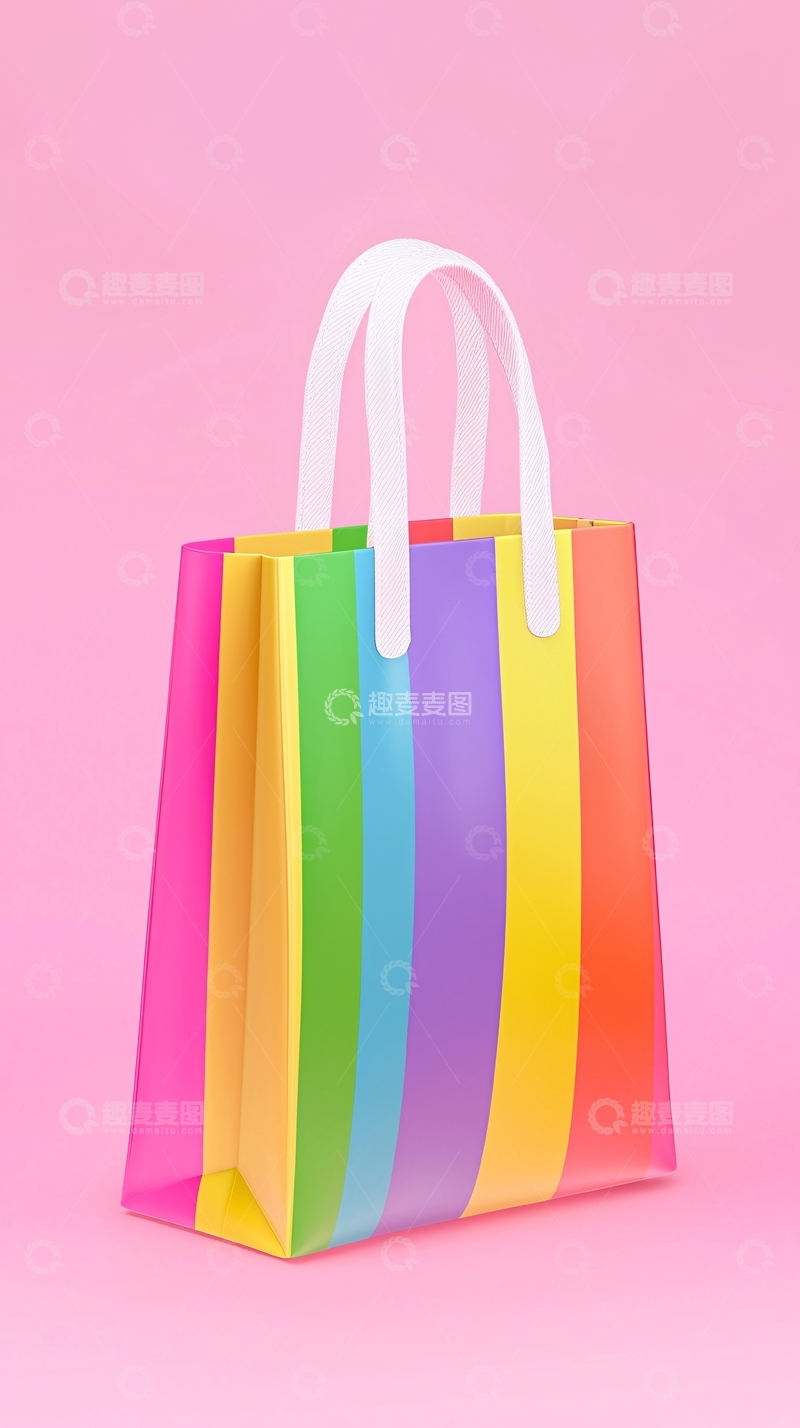 高清大图下载【趣麦麦图】彩虹购物袋