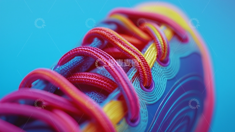 高清大图下载【趣麦麦图】彩色鞋带特写