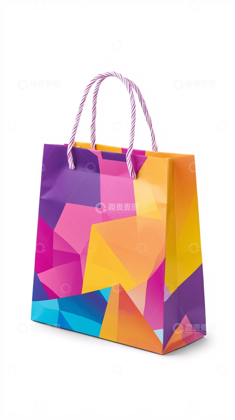 高清大图下载【趣麦麦图】彩色几何图案礼品袋