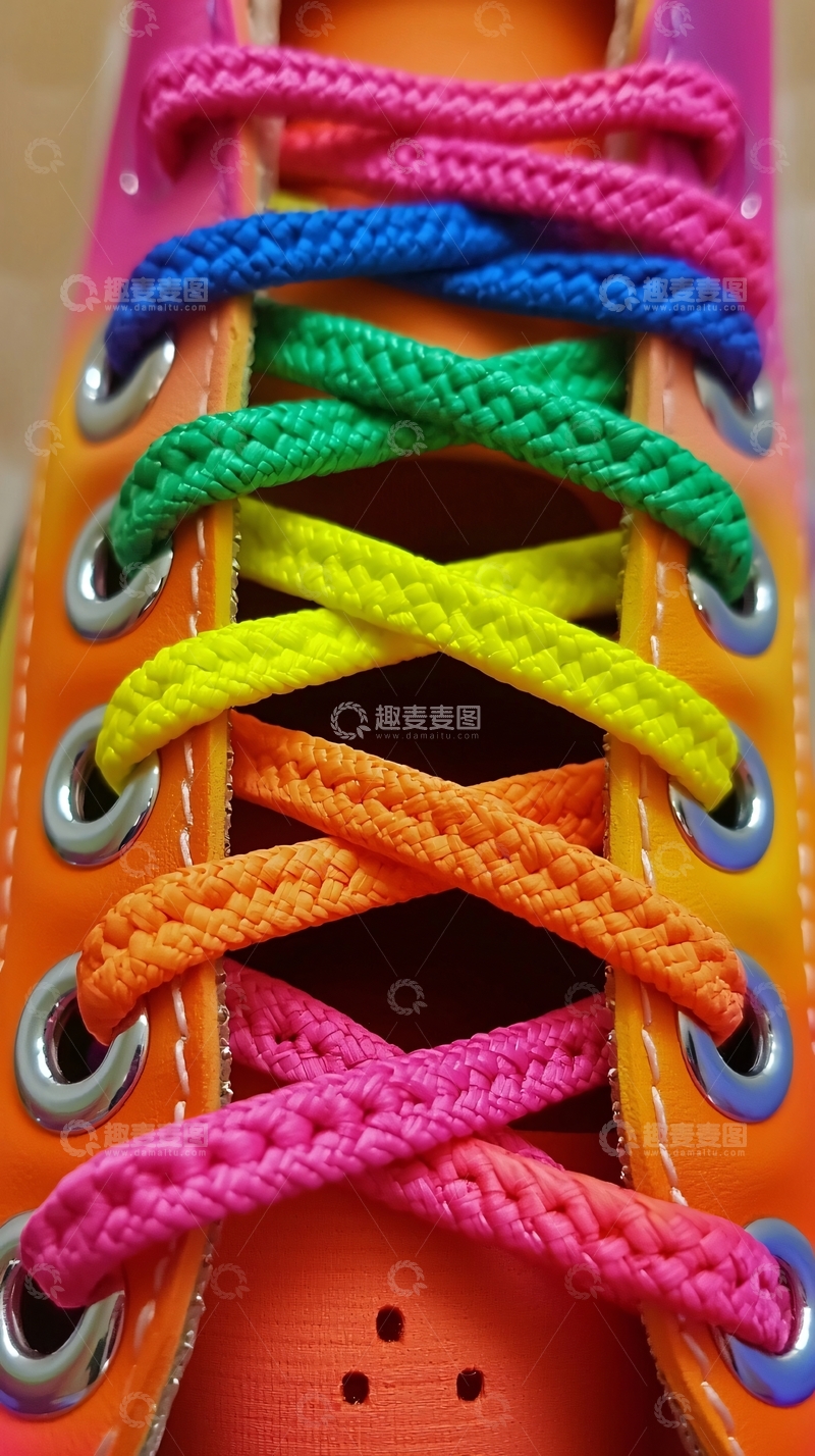 高清大图下载【趣麦麦图】彩虹鞋带