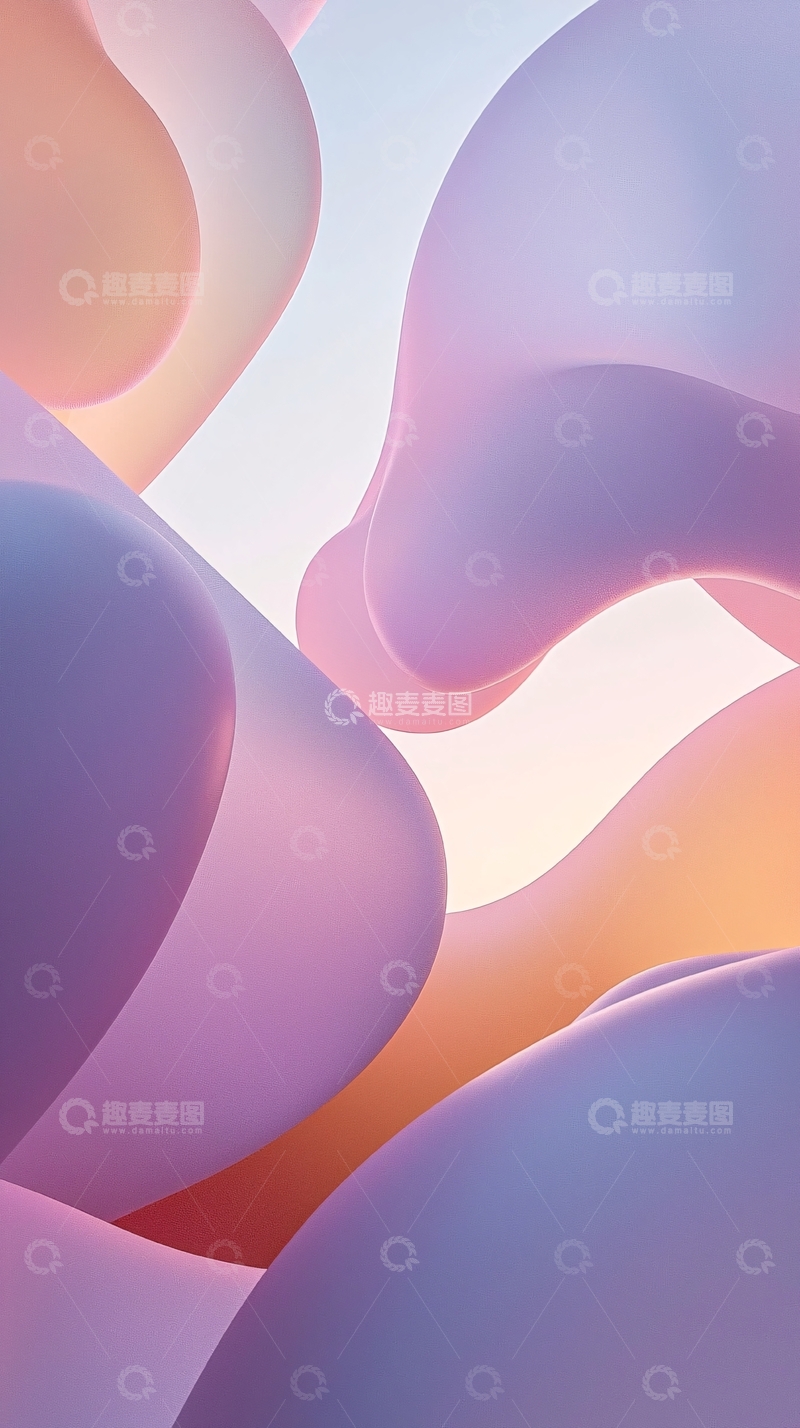 高清大图下载【趣麦麦图】柔和色彩抽象流动壁纸