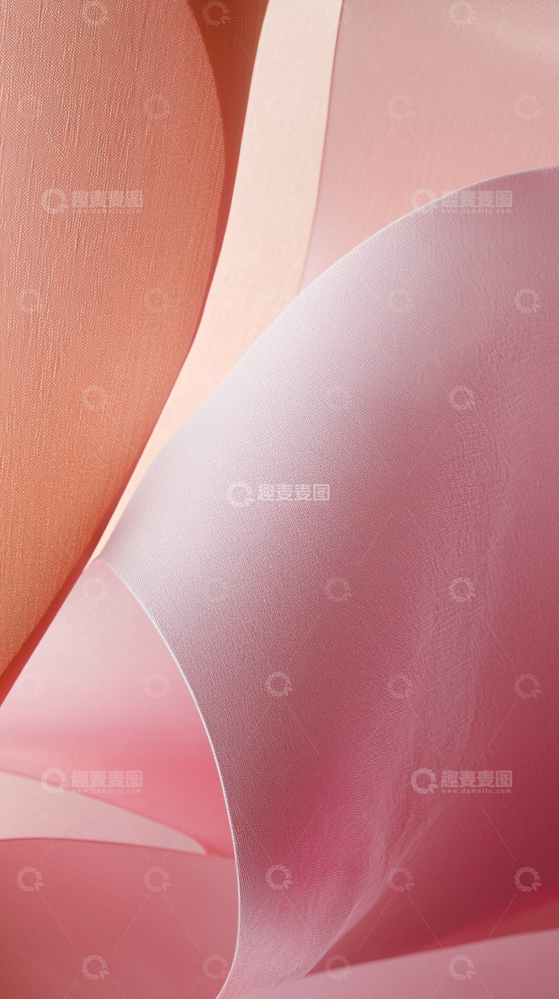 高清大图下载【趣麦麦图】粉色纸张曲线抽象