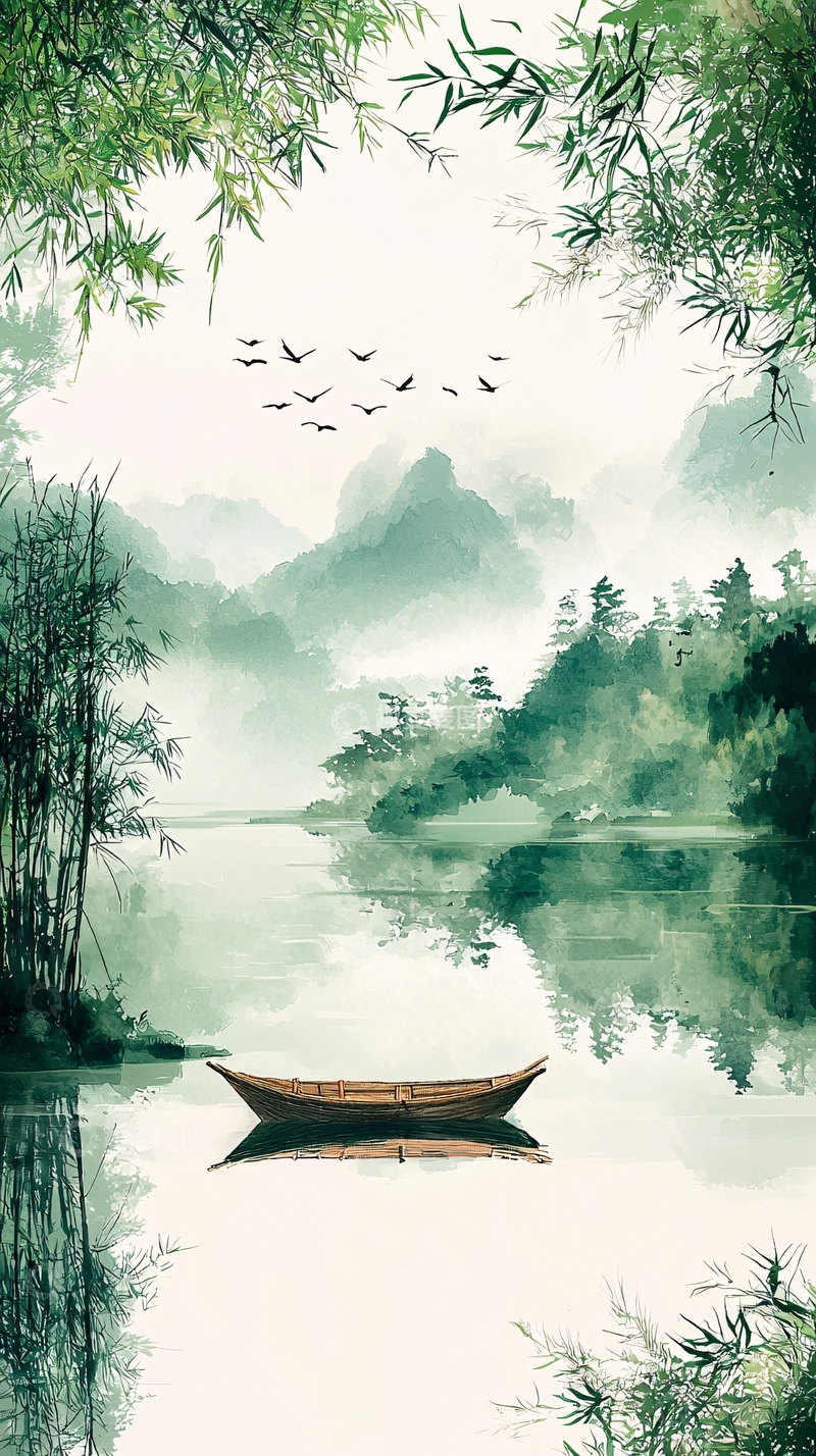 高清大图下载【趣麦麦图】水墨山水画481