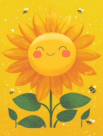 微笑向日葵卡通形象