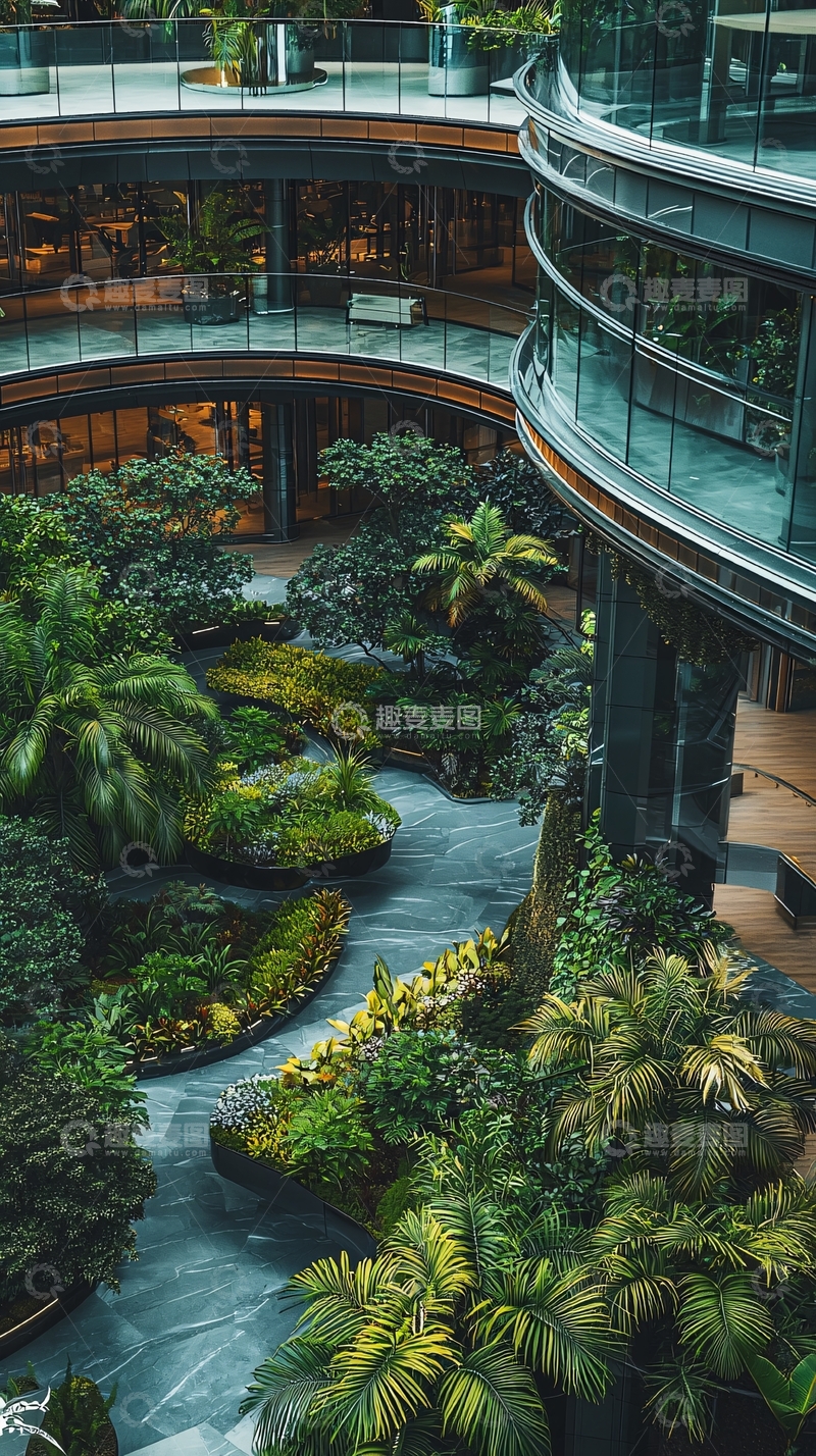 高清大图下载【趣麦麦图】室内热带花园景观