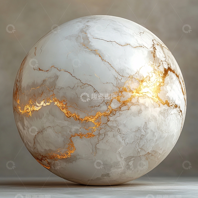高清大图下载【趣麦麦图】光滑的白色大理石球体