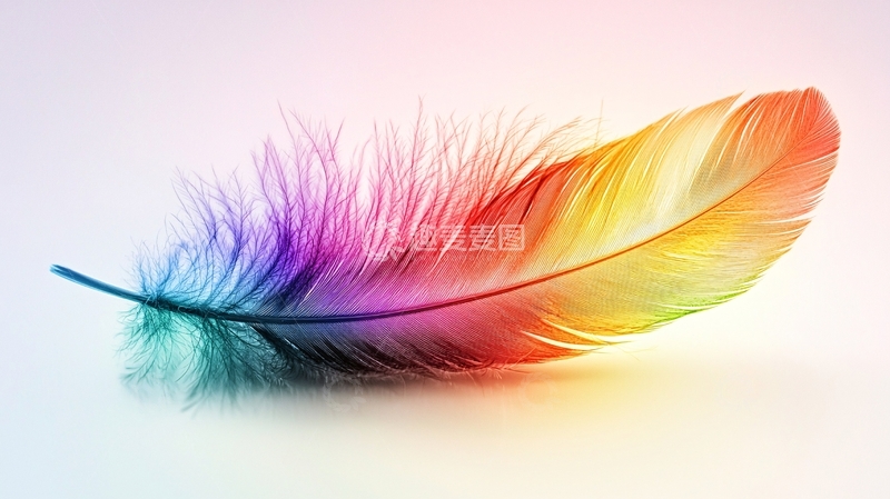 高清大图下载【趣麦麦图】彩虹羽毛