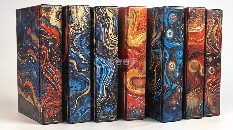 高清大图下载【趣麦麦图】抽象星空书脊