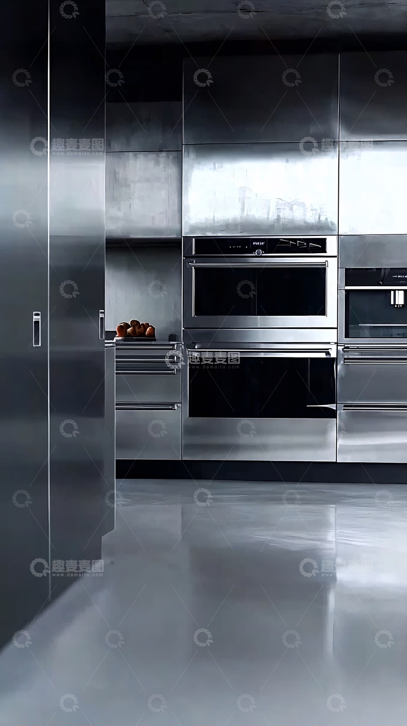 高清大图下载【趣麦麦图】现代化金属质感厨房