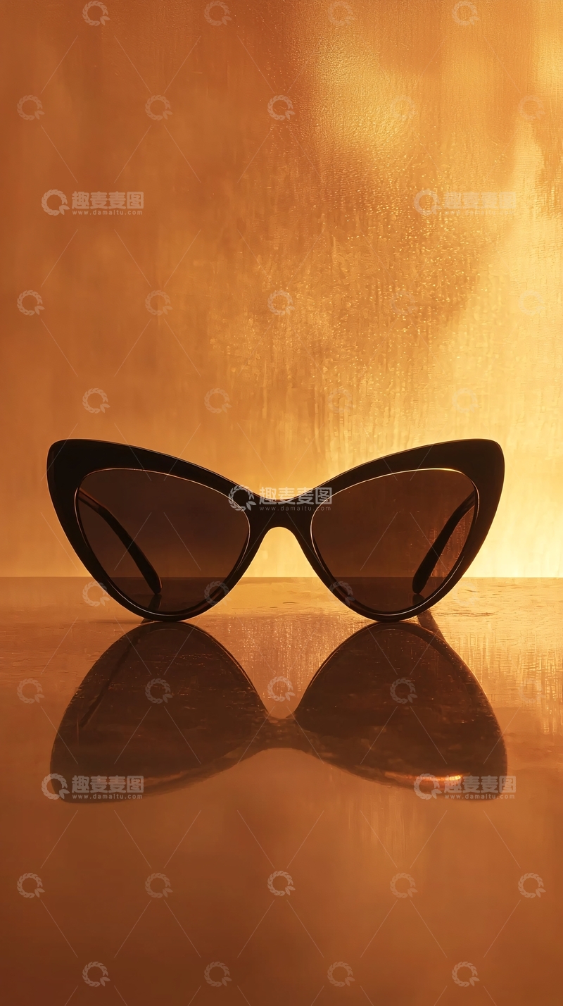 高清大图下载【趣麦麦图】复古猫眼墨镜