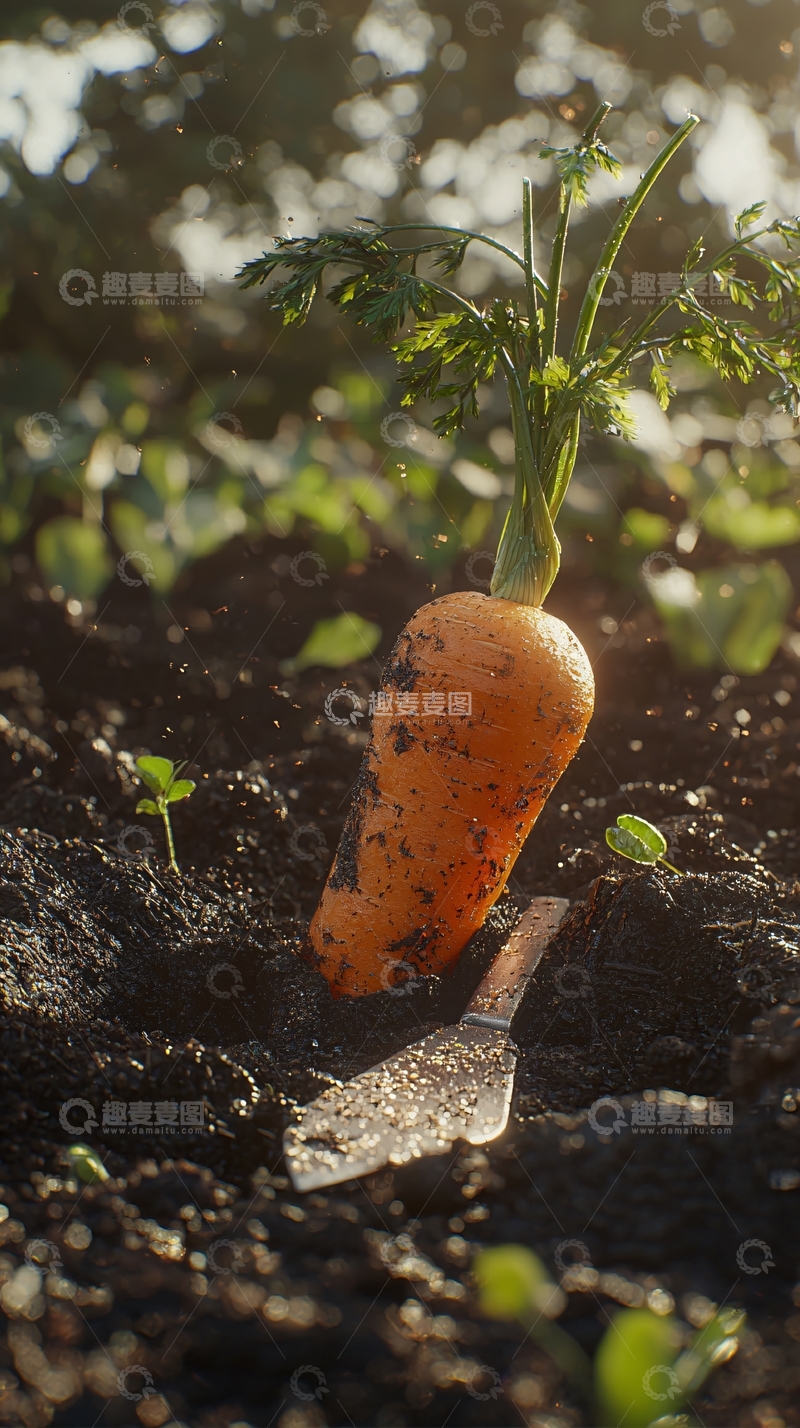高清大图下载【趣麦麦图】新鲜胡萝卜采摘