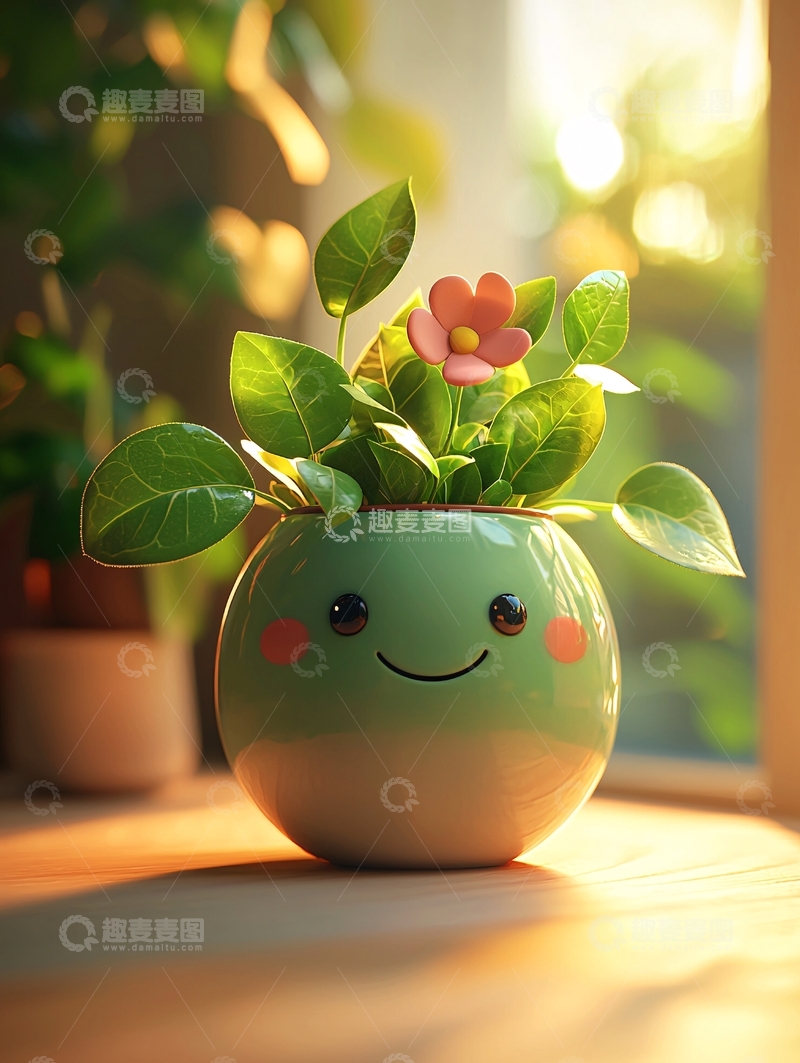 高清大图下载【趣麦麦图】卡通盆栽