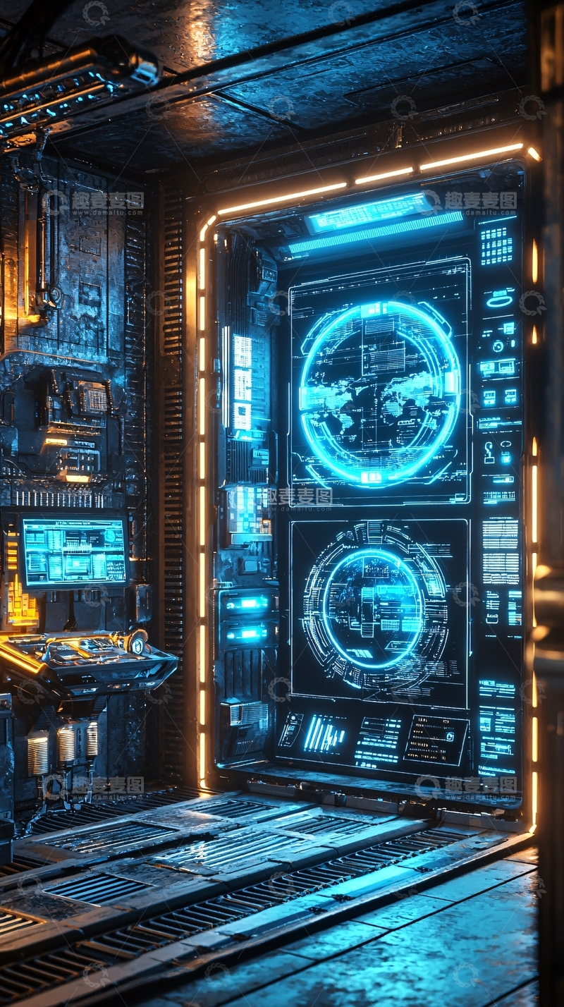 高清大图下载【趣麦麦图】未来科技控制室