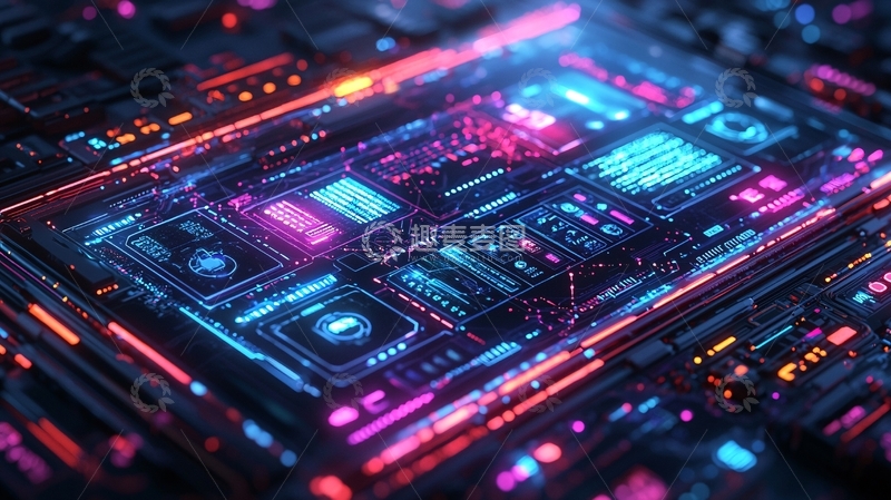 高清大图下载【趣麦麦图】科技感电路板特写