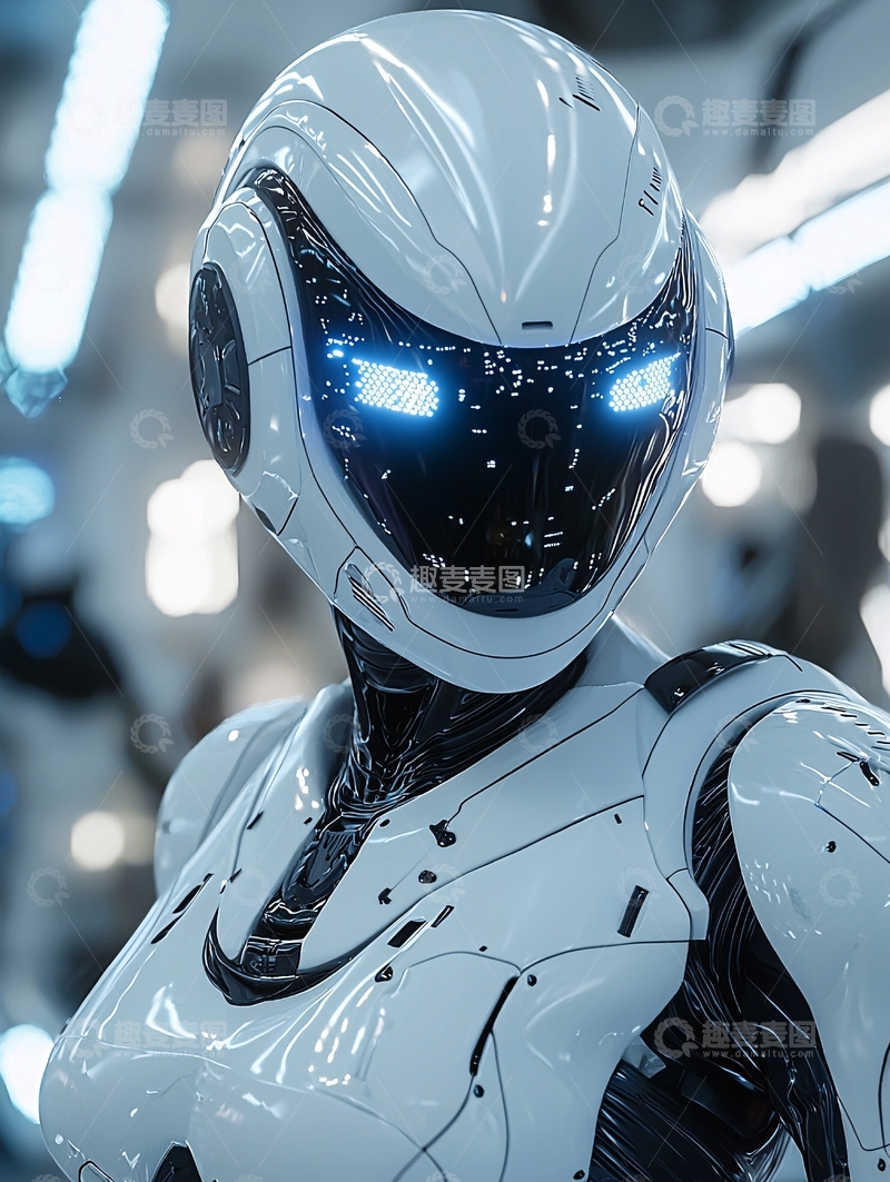 高清大图下载【趣麦麦图】未来科技感女机器人
