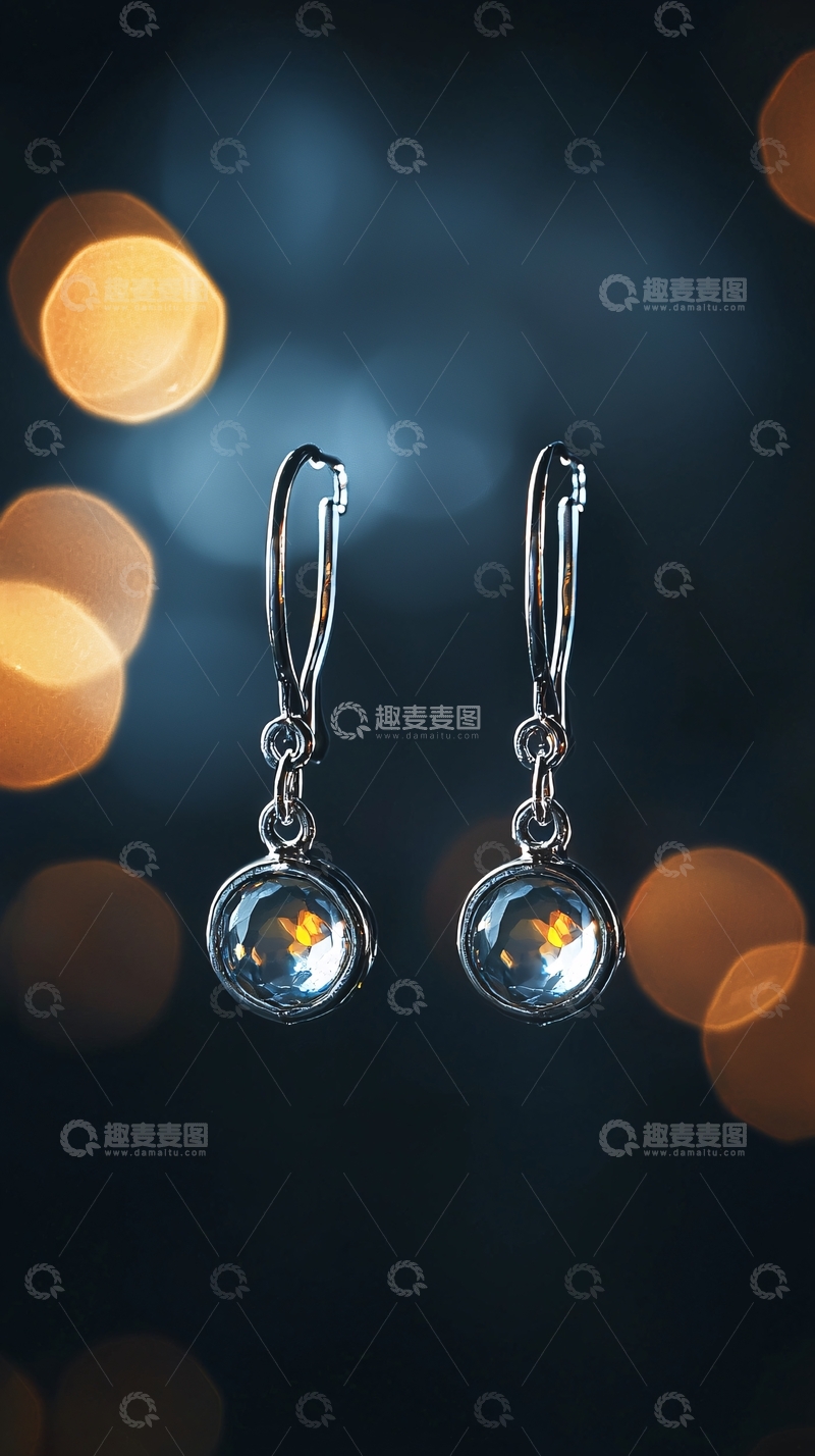 高清大图下载【趣麦麦图】时尚银色耳环