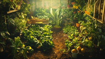 阳光下的室内花园