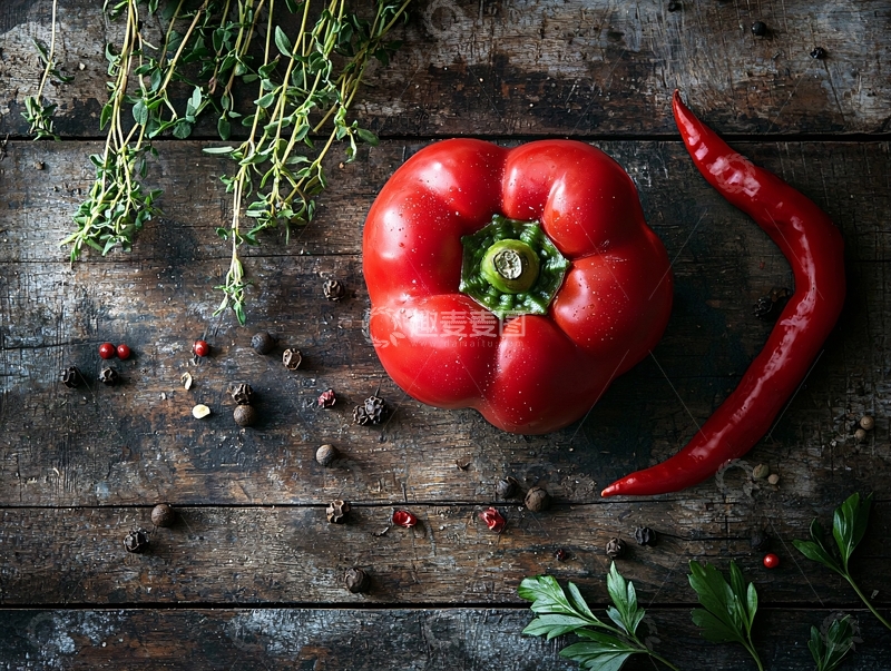 高清大图下载【趣麦麦图】红色甜椒与辣椒