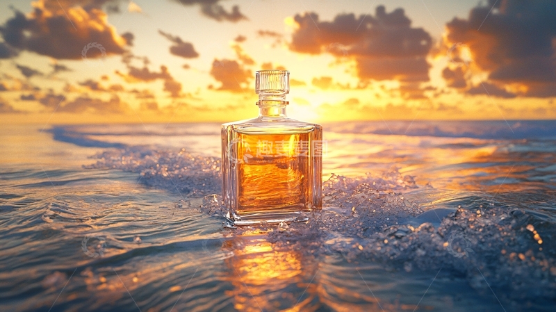 高清大图下载【趣麦麦图】海边威士忌瓶