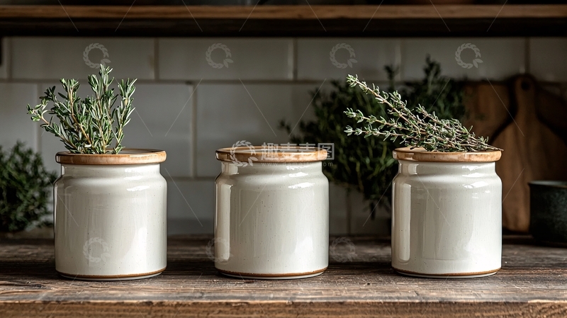 高清大图下载【趣麦麦图】三个陶瓷罐