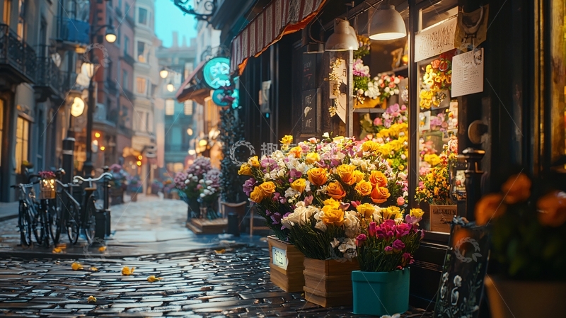 高清大图下载【趣麦麦图】雨中欧洲街景