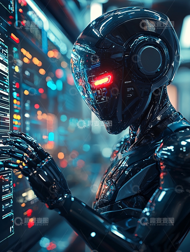 高清大图下载【趣麦麦图】黑科技机器人操控控制面板