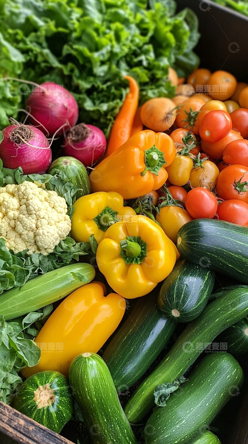 高清大图下载【趣麦麦图】新鲜蔬菜水果丰收