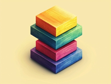 彩色木块堆叠