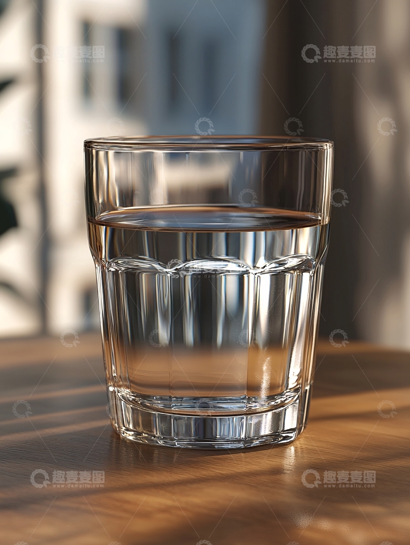 高清大图下载【趣麦麦图】一杯装满水的玻璃杯